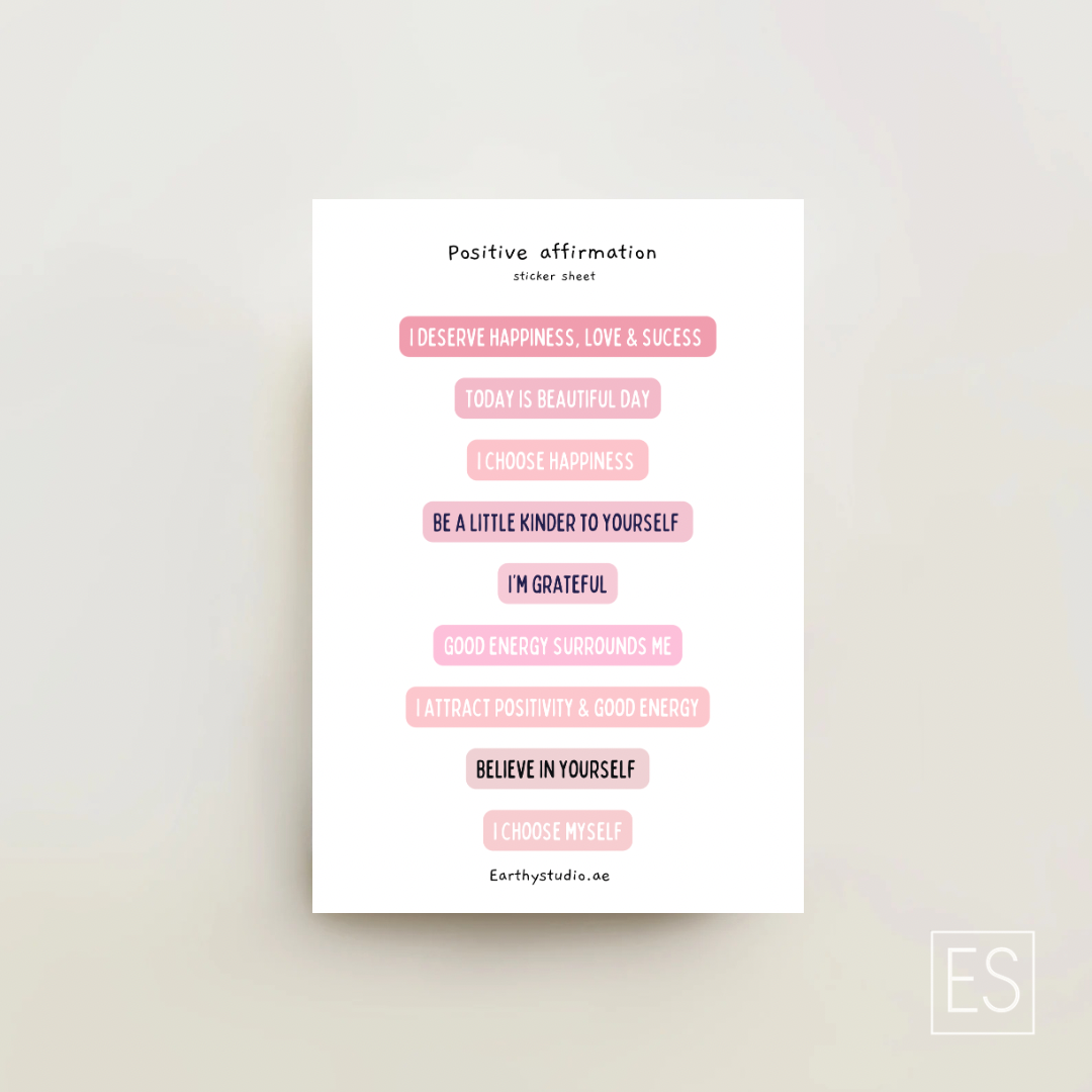 Positive affirmation stickers sheet 🌱