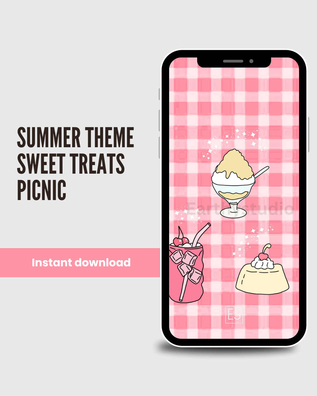 š§Sweet treats picnic - Digital download phone wallpaper
