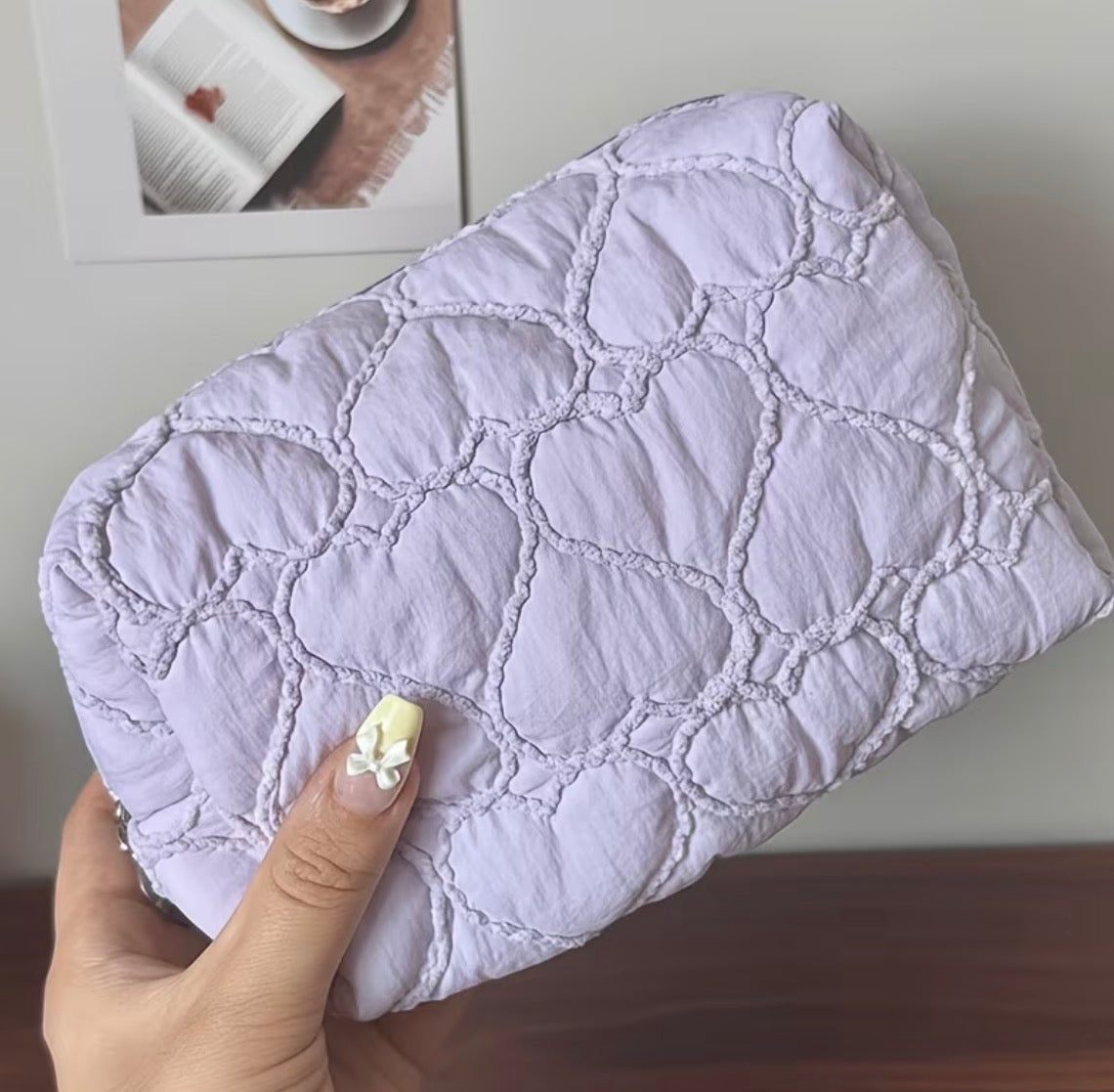 Purple makeup bag