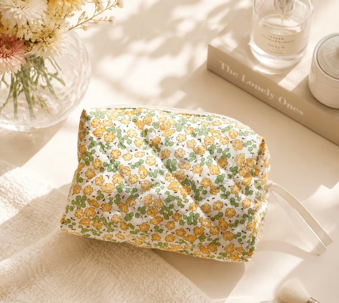 Floral makeup bag