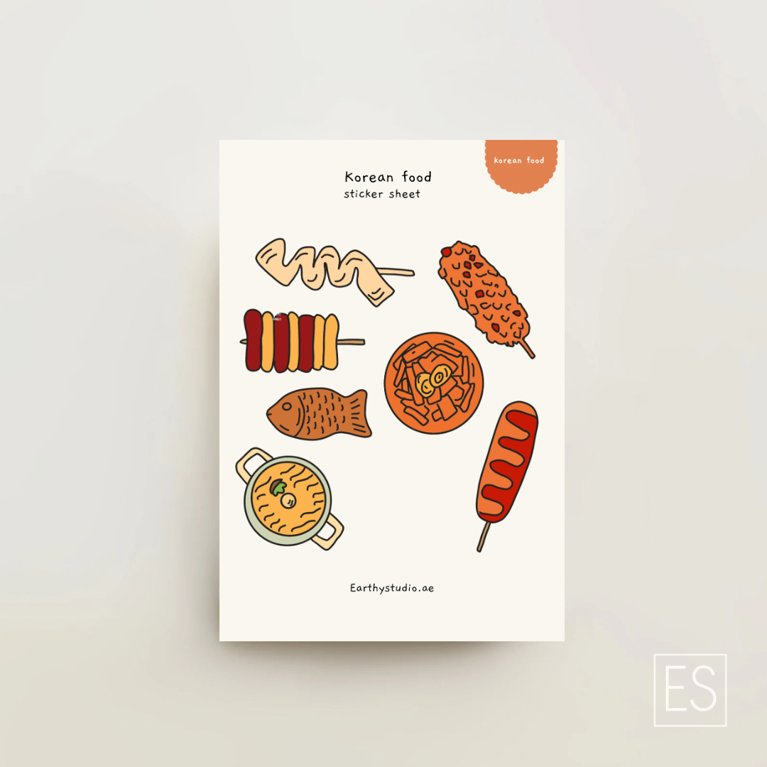 Korean food sticker sheet 🇰🇷🍜🥢