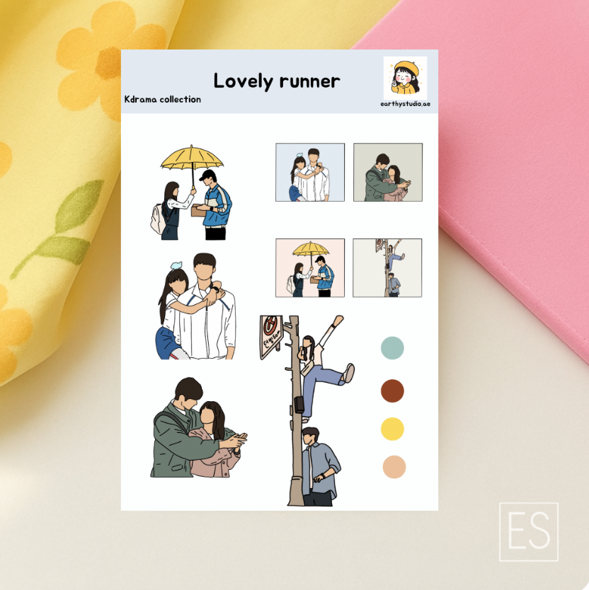 Kdrama lovely runner sticker sheet