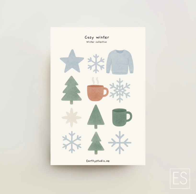 Cozy winter sticker sheet