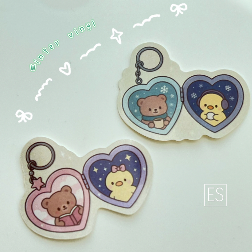 Set of 2 Daisy & Mocha winter vibes vinyl