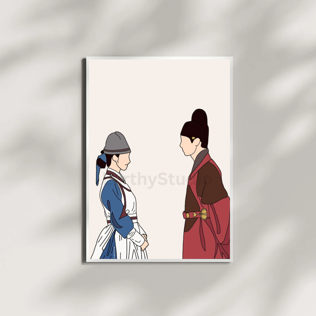 Bon Appétit Your Majesty Kdrama Print, illustration Chef and King digital print