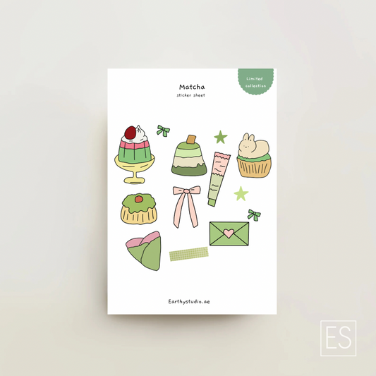Matcha sticker sheet 🍵🌱