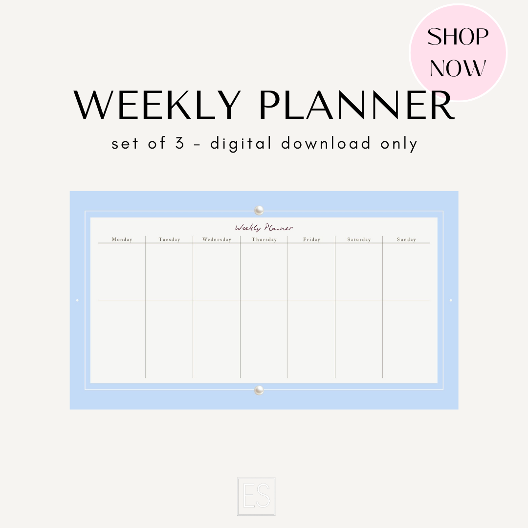 Set of 3 weekly planner - digital download only