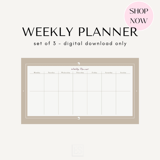 Set of 3 weekly planner - digital download only