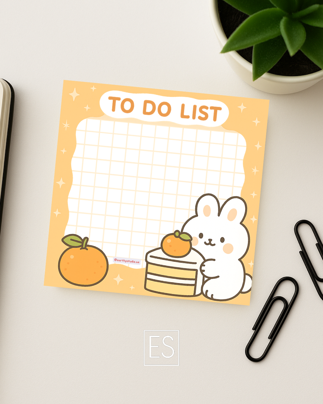 orange cake  bunny sticky note
