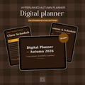 🍂 Digital Planner ~ Autumn 2026 | Dark Academia Brown & Beige | Hyperlinked GoodNotes Planner