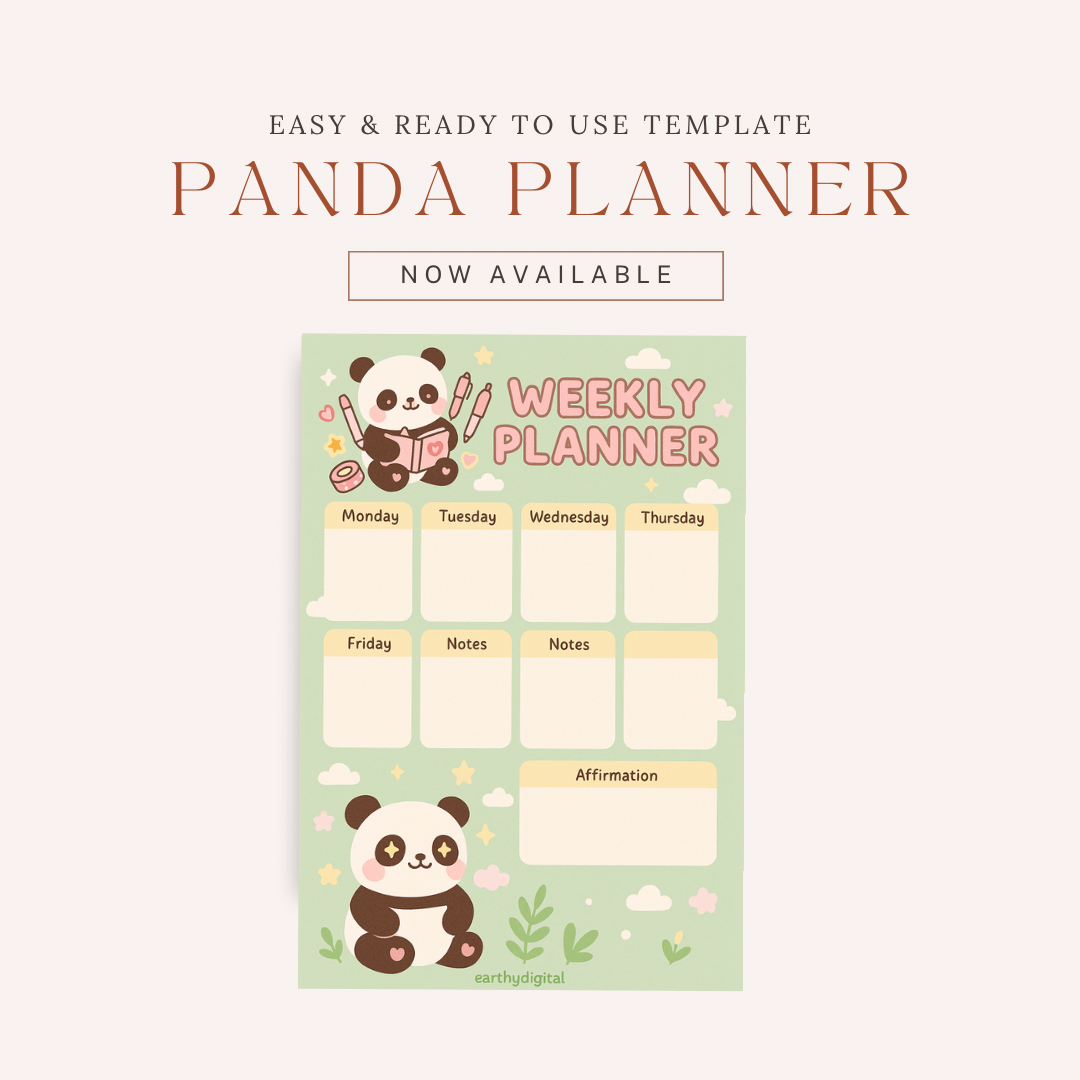 Digital planner - panda theme
