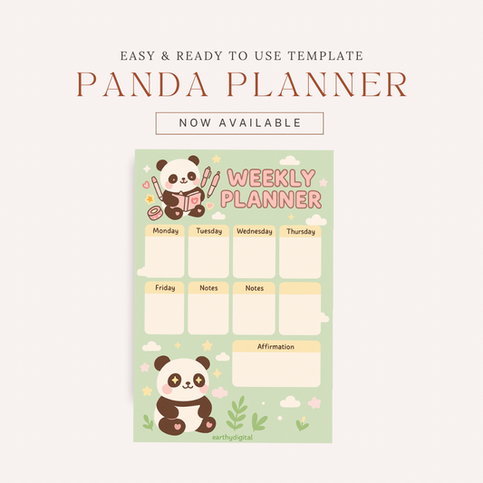 Digital planner - panda theme