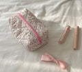 Floral pink makeup bag