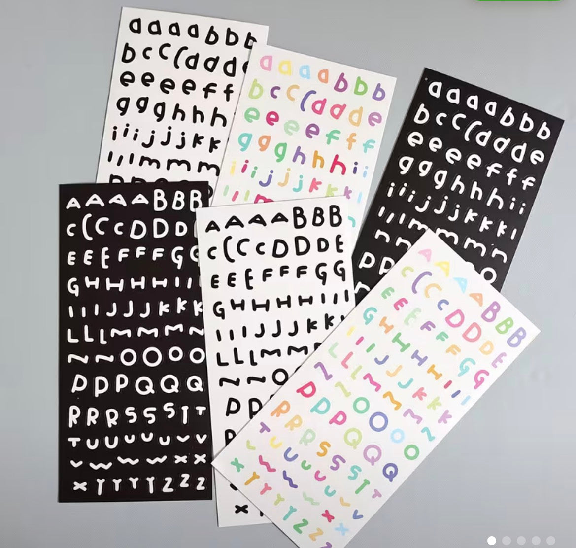 6pcs font letters stickers