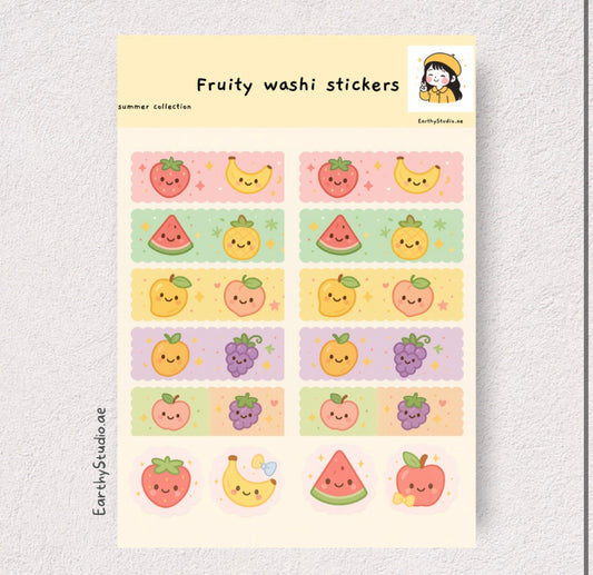 Fruity washi sticker sheet