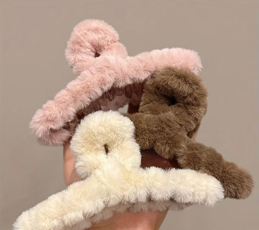 Fluffy hair clip