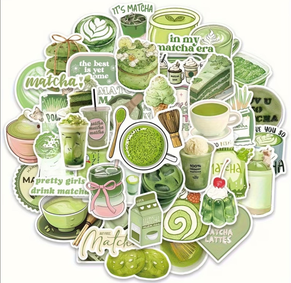 50pcs matcha stickers