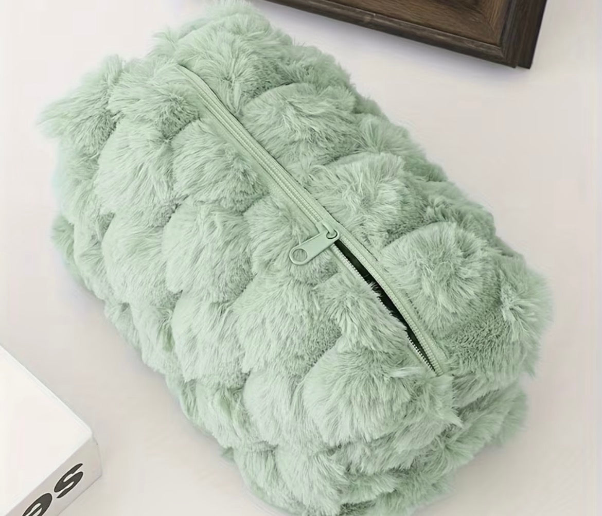 Fluffy green bag