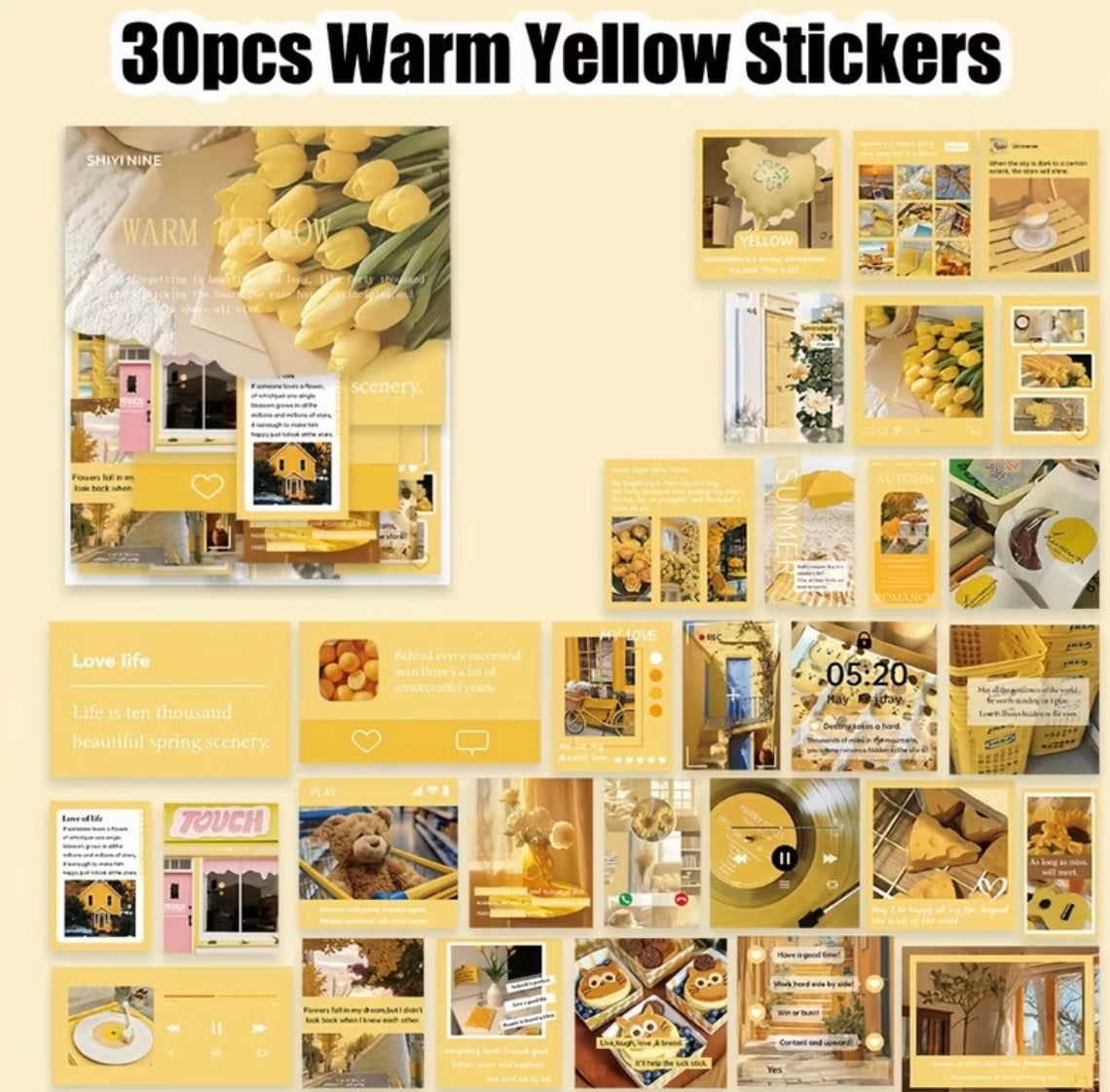 30pcs yellow stickers