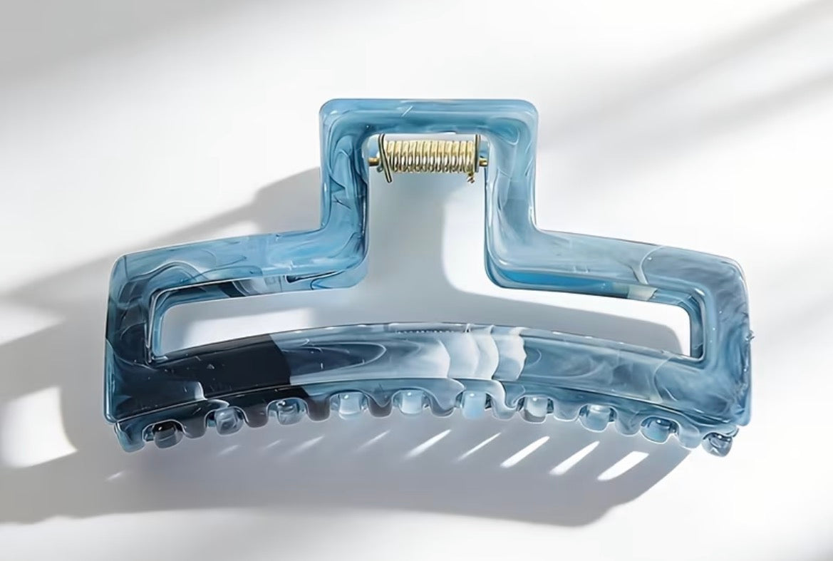 Marble blue hair claw