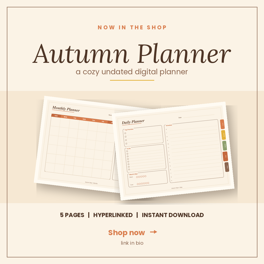 Autumn Planner — Cozy Undated Digital Planner