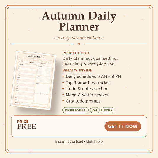 🍂 Autumn Daily Planner — FREE Download 🍂