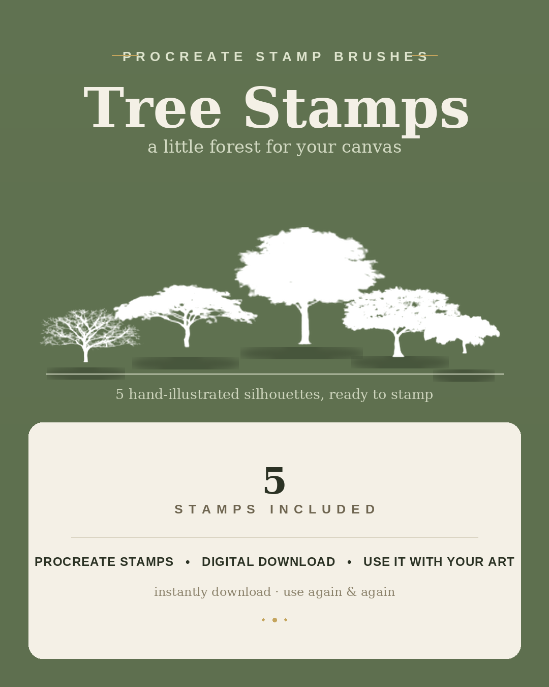 Tree Stamps — Procreate Stamp Set