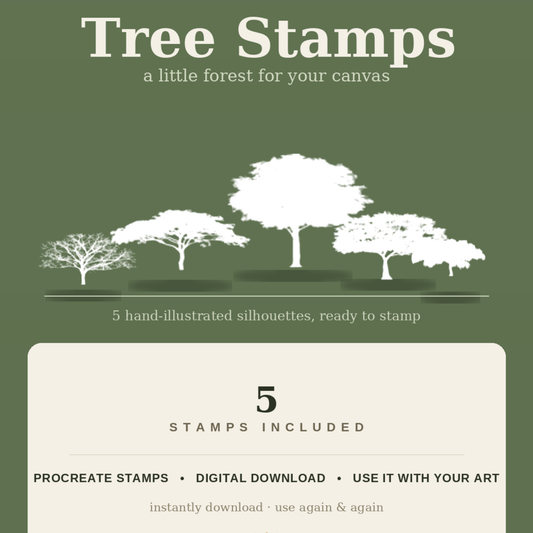 Tree Stamps — Procreate Stamp Set