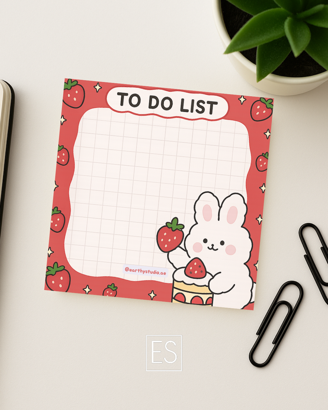 Strawberry bunny sticky note