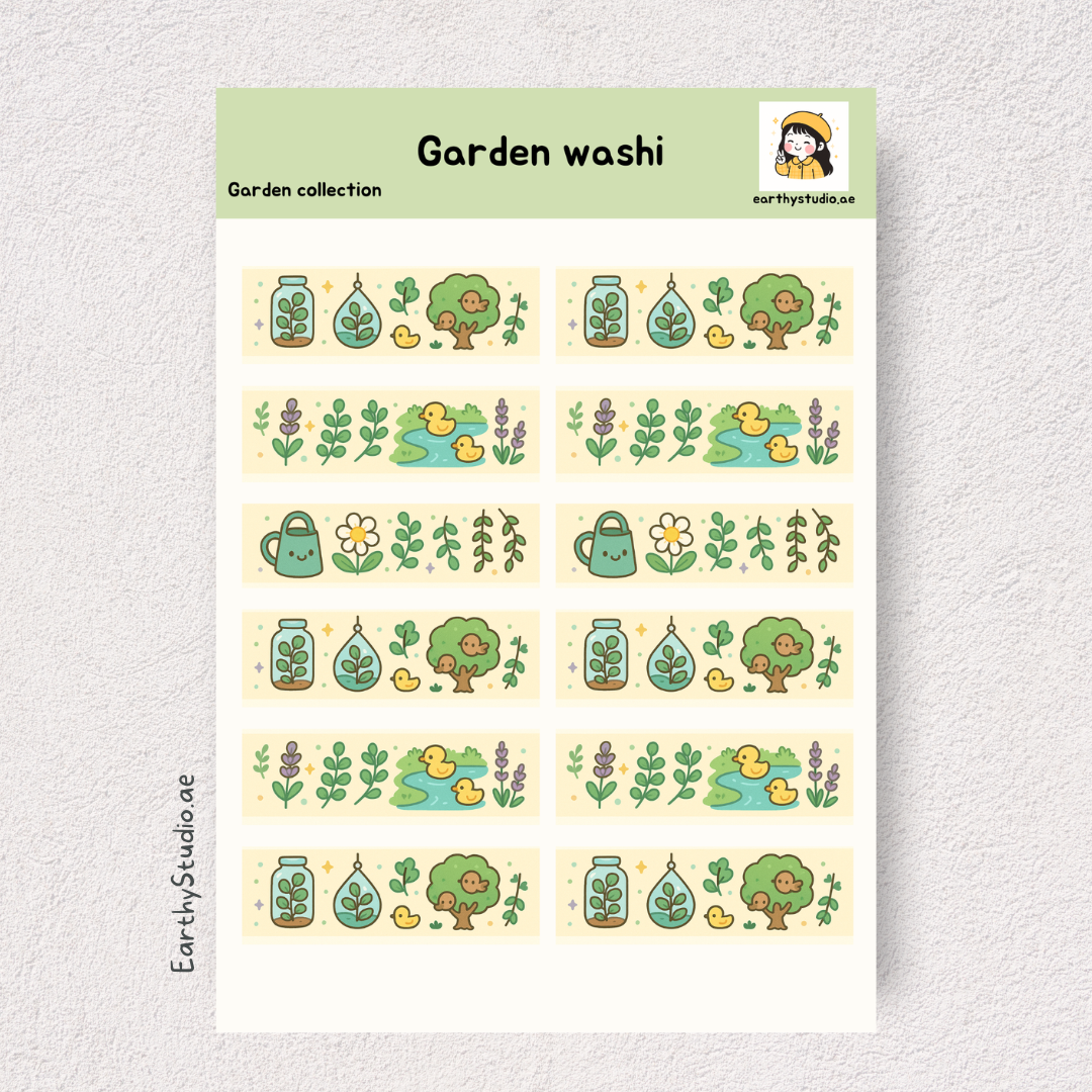 Garden washi sticker sheet