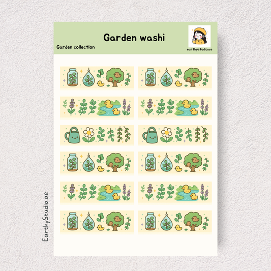 Garden washi sticker sheet
