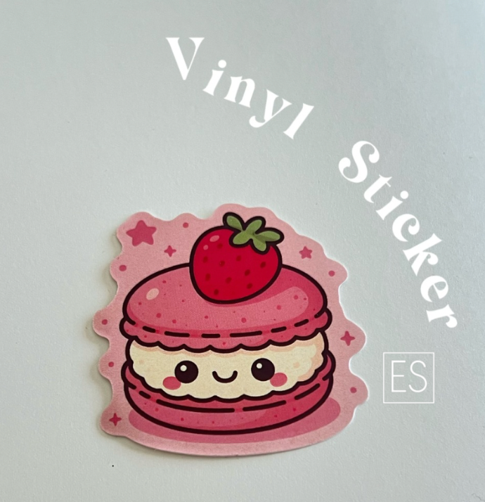 Strawberry macron vinyl