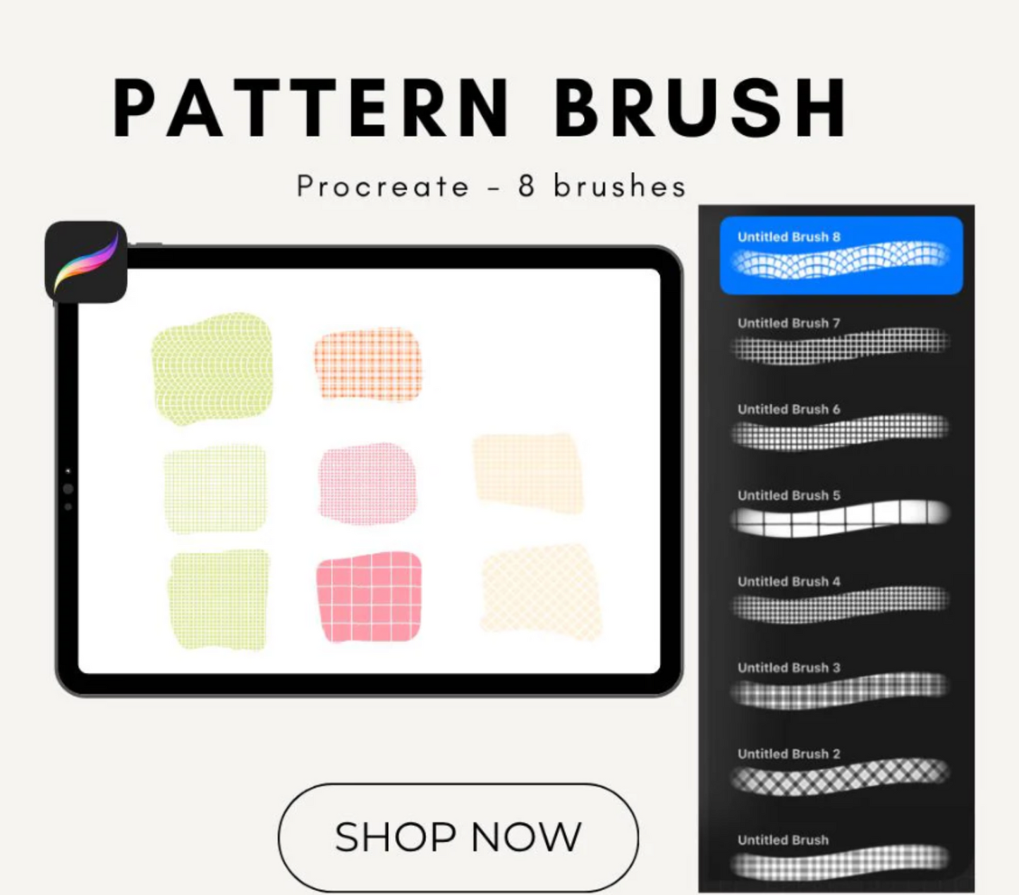 Set of 8 Procreate Brushes Digital Download