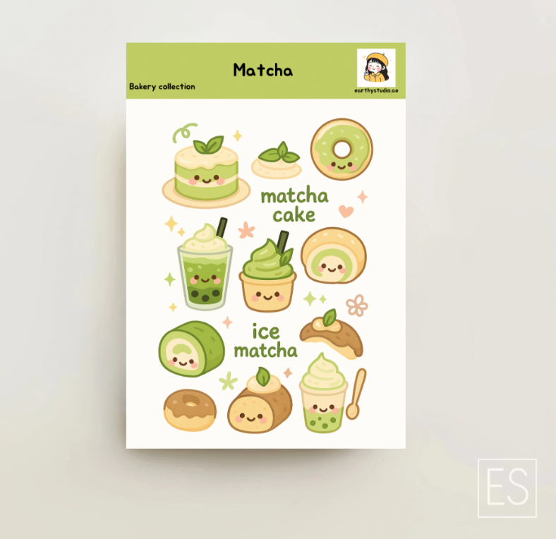 Matcha Sticker sheet