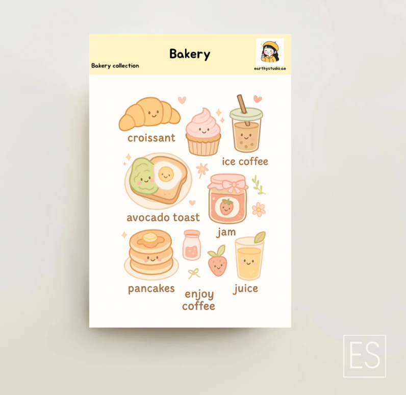 Bakery sticker sheet