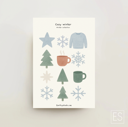 Cozy winter sticker sheet