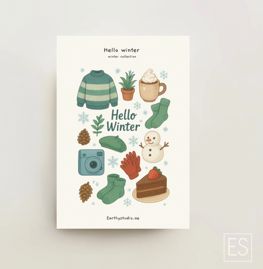 Hello winter sticker sheet