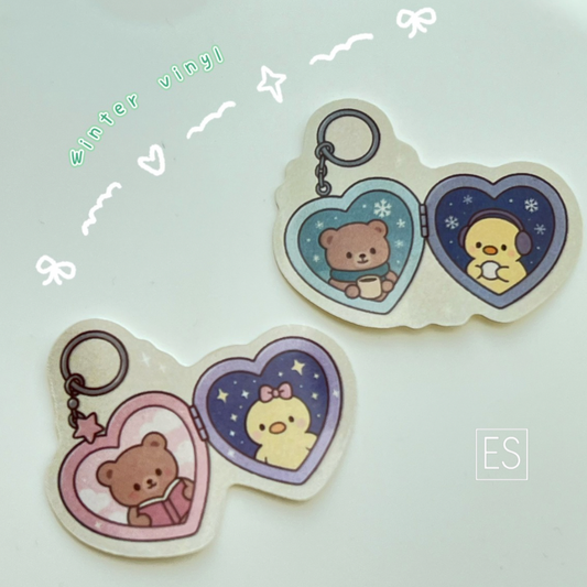 Set of 2 Daisy & Mocha winter vibes vinyl