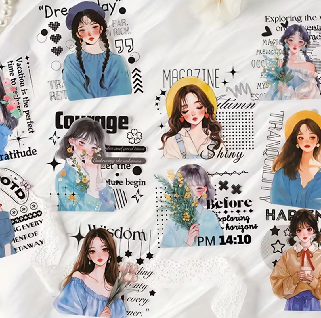 4packs of Girly stickers I Fashion I Journal Stickers I decorate your planner